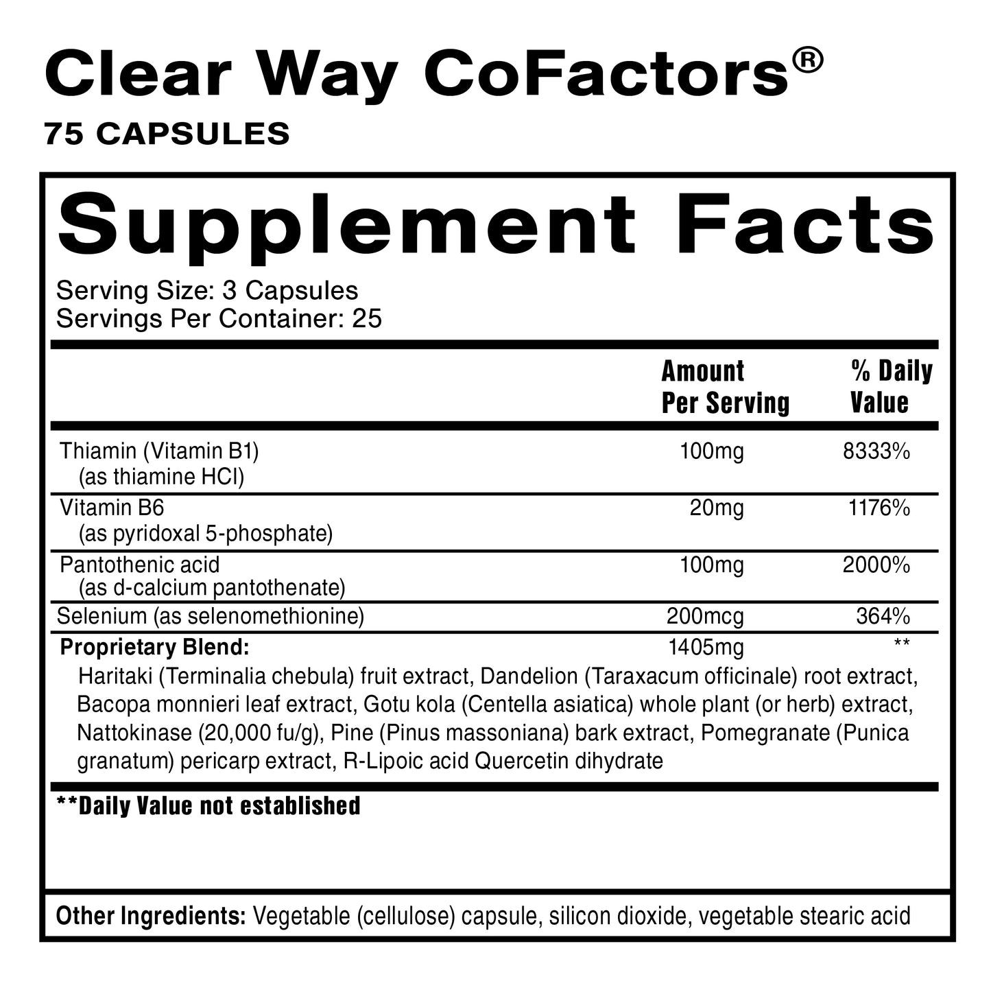 Clear Way Cofactors® 75 Capsules