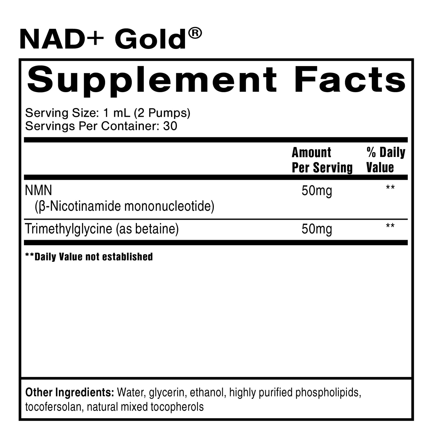 NAD+ Gold® 30mL